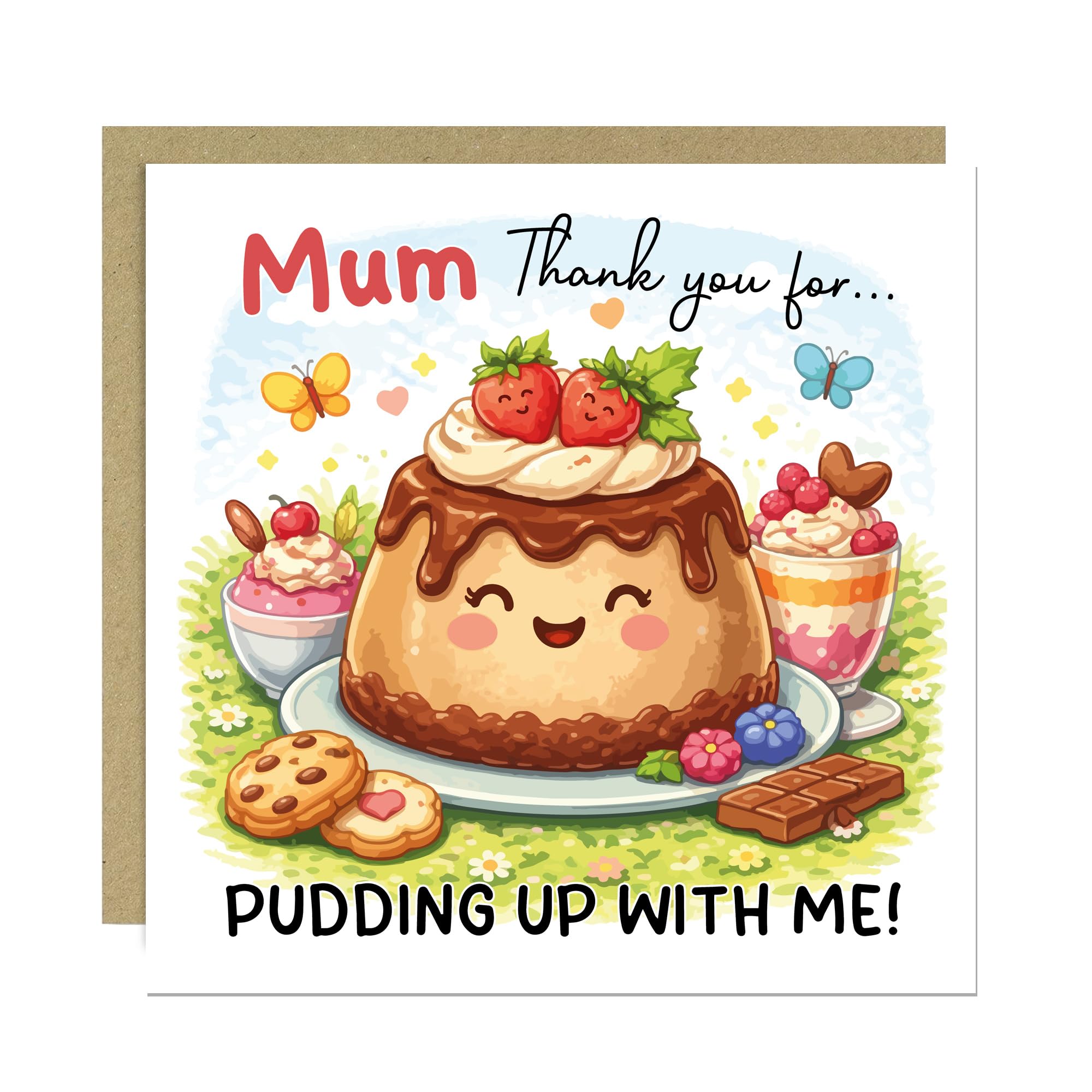 RED OCEAN Funny Mum Cards - Humorous Mothers Day Card From Daughter Son - Joke Birthday Card For Mum - Novelty Pun Cards For Women 145x145mm With Kraft Envelope