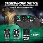 Amplificateur d'écoute personnel dans le système de moniteur d'oreille avec XLR et TRS Entrée, 3.5mm Sortie avec mélangeur Mono et Stereo, boîtier robuste avec clip ceinture
