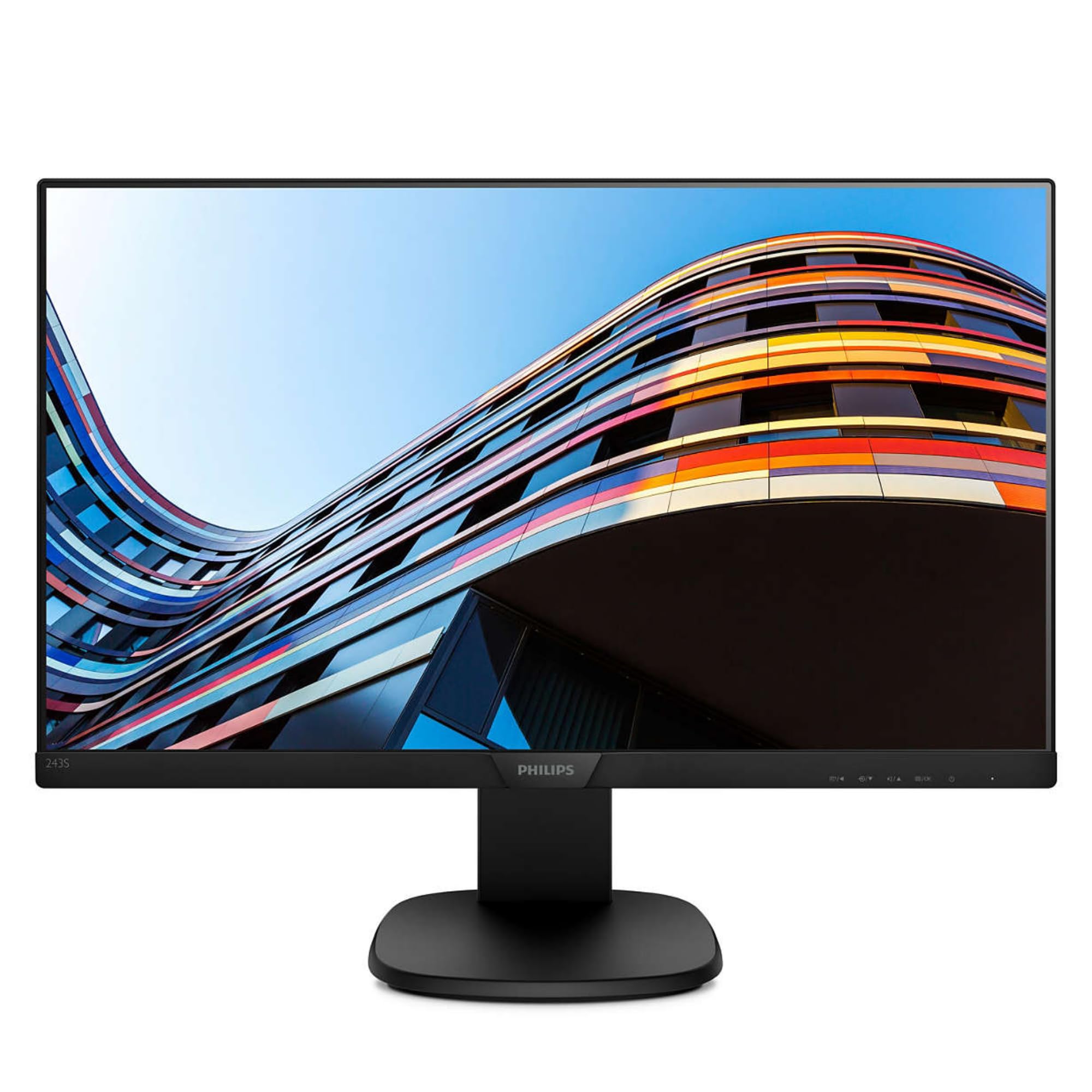 Philips 243S7EHMB Monitor 24" LED IPS, Full HD, 3 Side Frameless, Regolabile in Altezza, Girevole, Pivot, Inclinabile, Casse Audio Integrate, Softblue Protezione Occhi, HDMI, VGA, Vesa, Nero