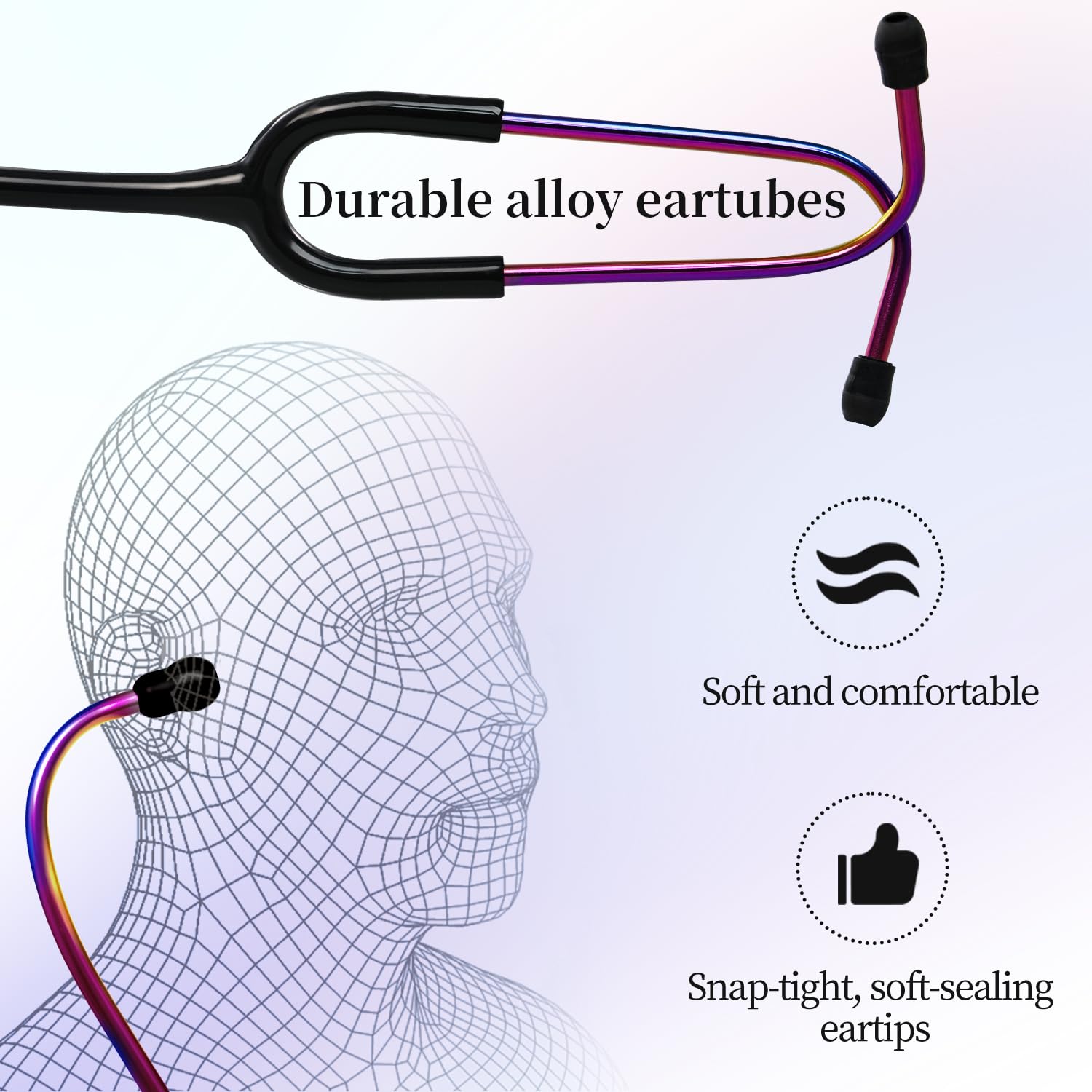 MaiWieel-Master Stethoscope Single Head Stethoscope,Tunable Diaphragm,Estetoscopio for Nurses, Doctors, Paramedics, Students,Home Medical,Rainbow Chestpiece (Rainbow)