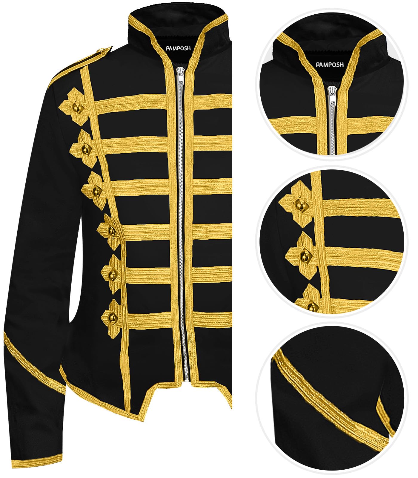 Pamposh Steampunk Hussar Napoleon Military Drummer Parade Jacke