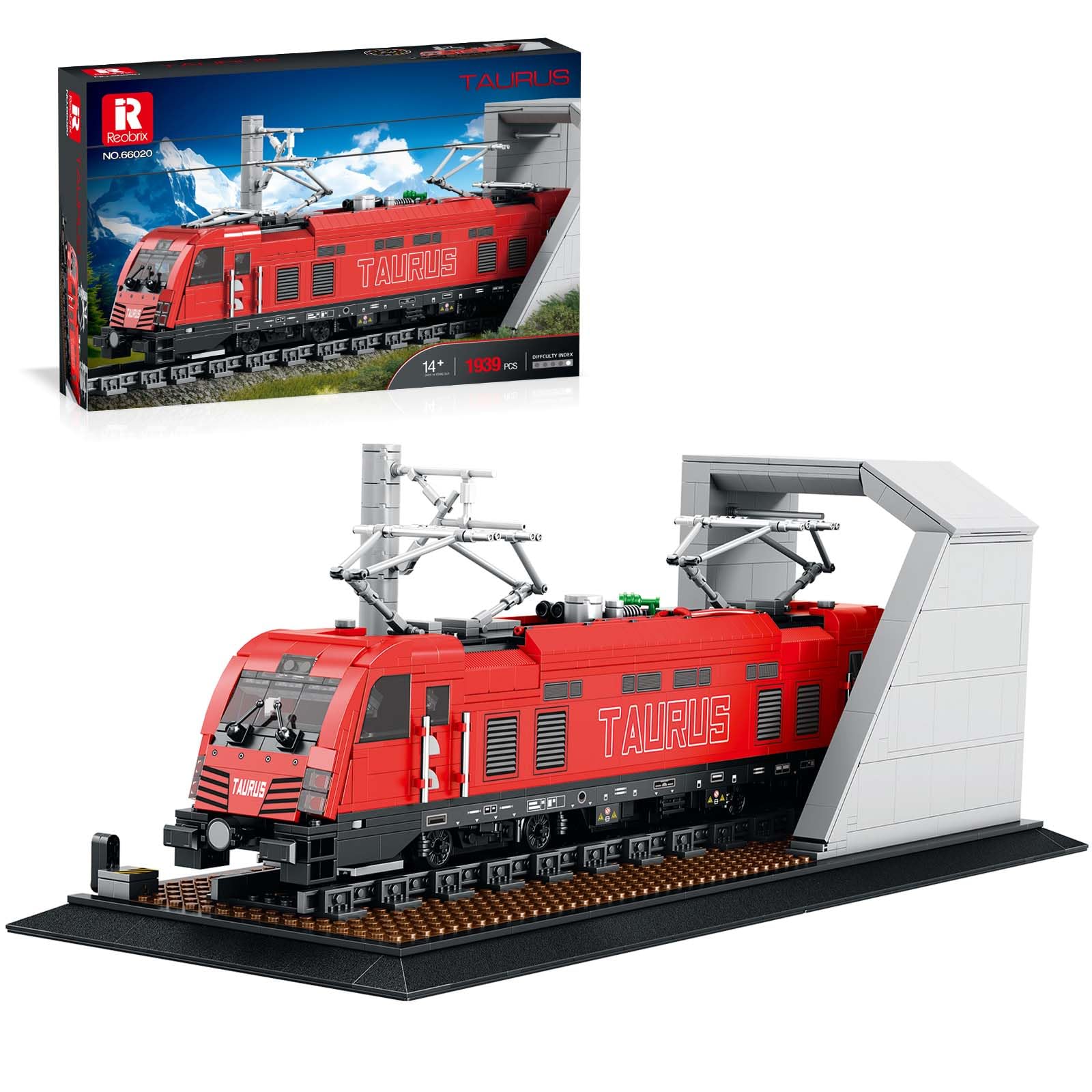 Reobrix 66020 Taurus Locomotive Building Blocks Set, Train Model
