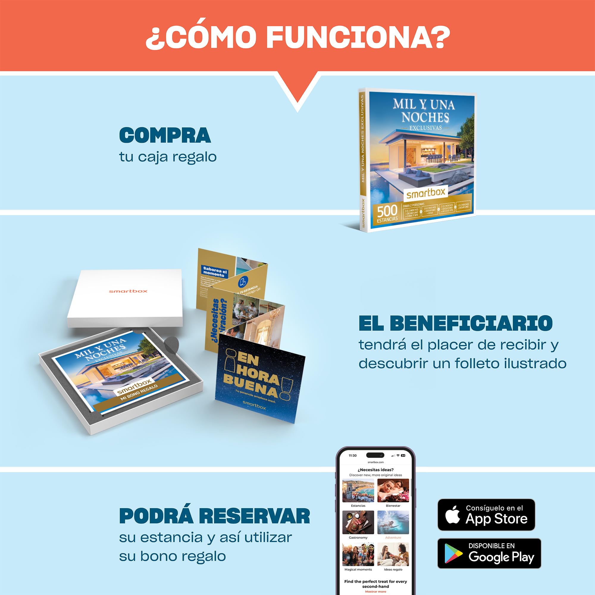 Smartbox Caja Regalo Mil y una Noches 2 Noches con Desayuno 1 o 2 cenas para 2 Personas