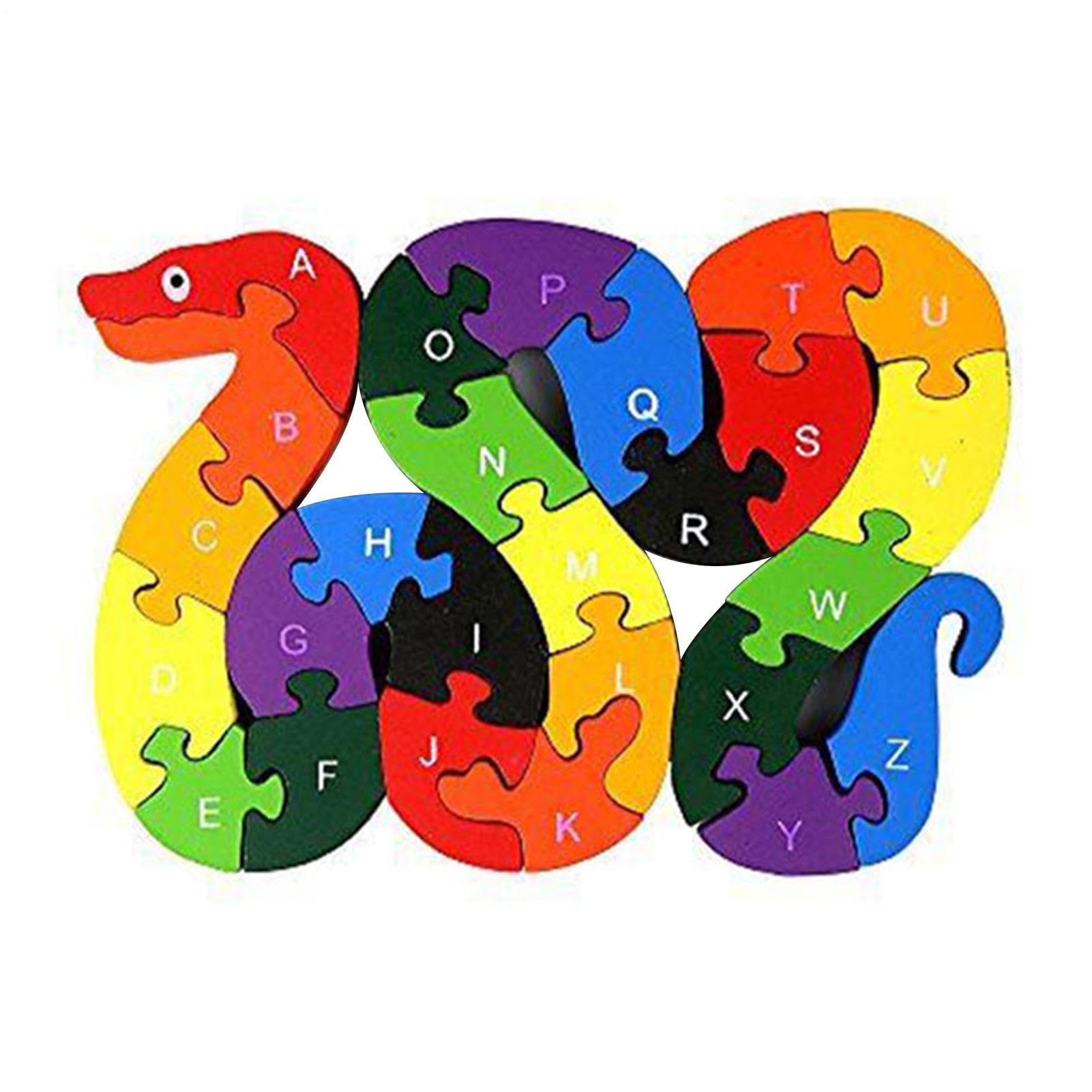 Puzzle in Legno per Piccoli, Cognizione English Lettera Animale Jigsaw | Puzzle Giocattoli - Giocattoli educativi di Costruzione assemblati per