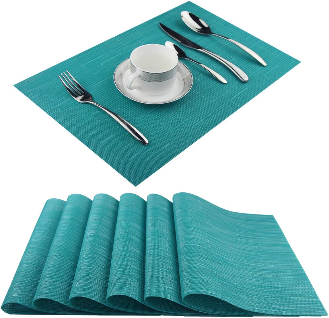 Panda Palm Plastic Placemats,Non Slip Washable Placemats