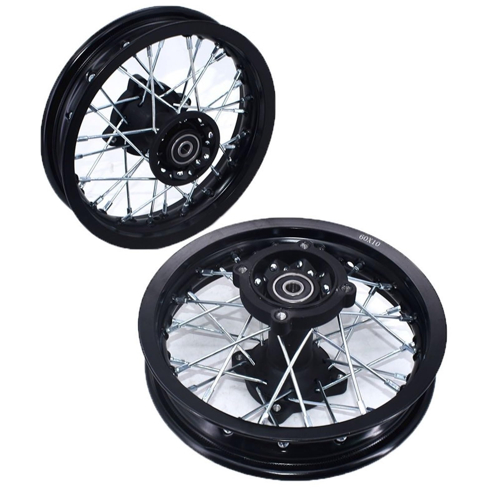 Piasty kół motocyklowych Pasuje do CRF50 XR50 70 przednich 1,60-10 cali tylnych 10-calowych aluminiowych felg aluminiowych czarna piasta Piasta(Silver 12mm Axle)