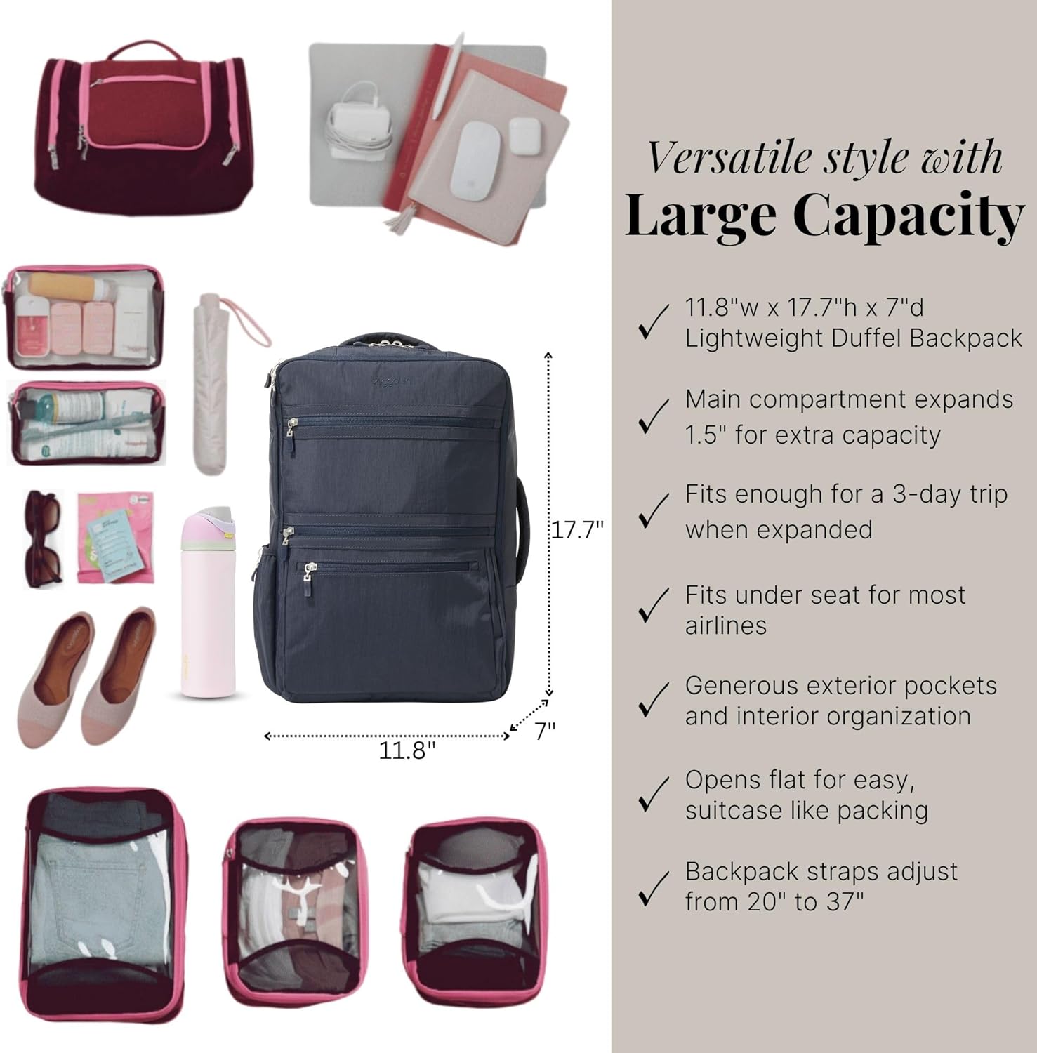 Baggallini Modern Convertible Travel Backpack - Image 4