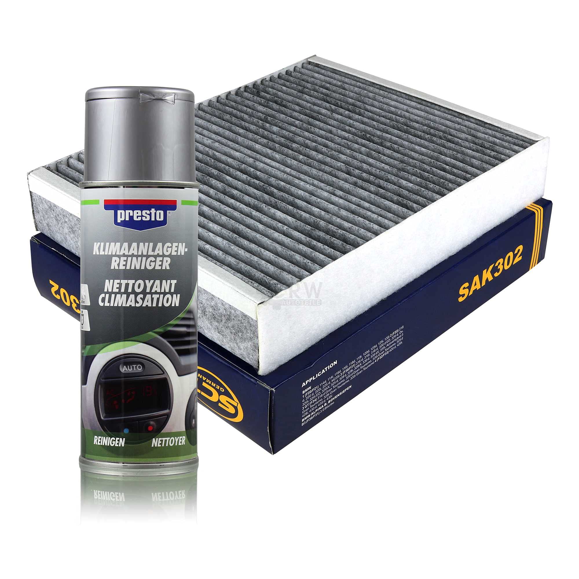 Set 85474992 SAK 302 215995 SCT Innenraum-Filter 302+Presto -Reiniger