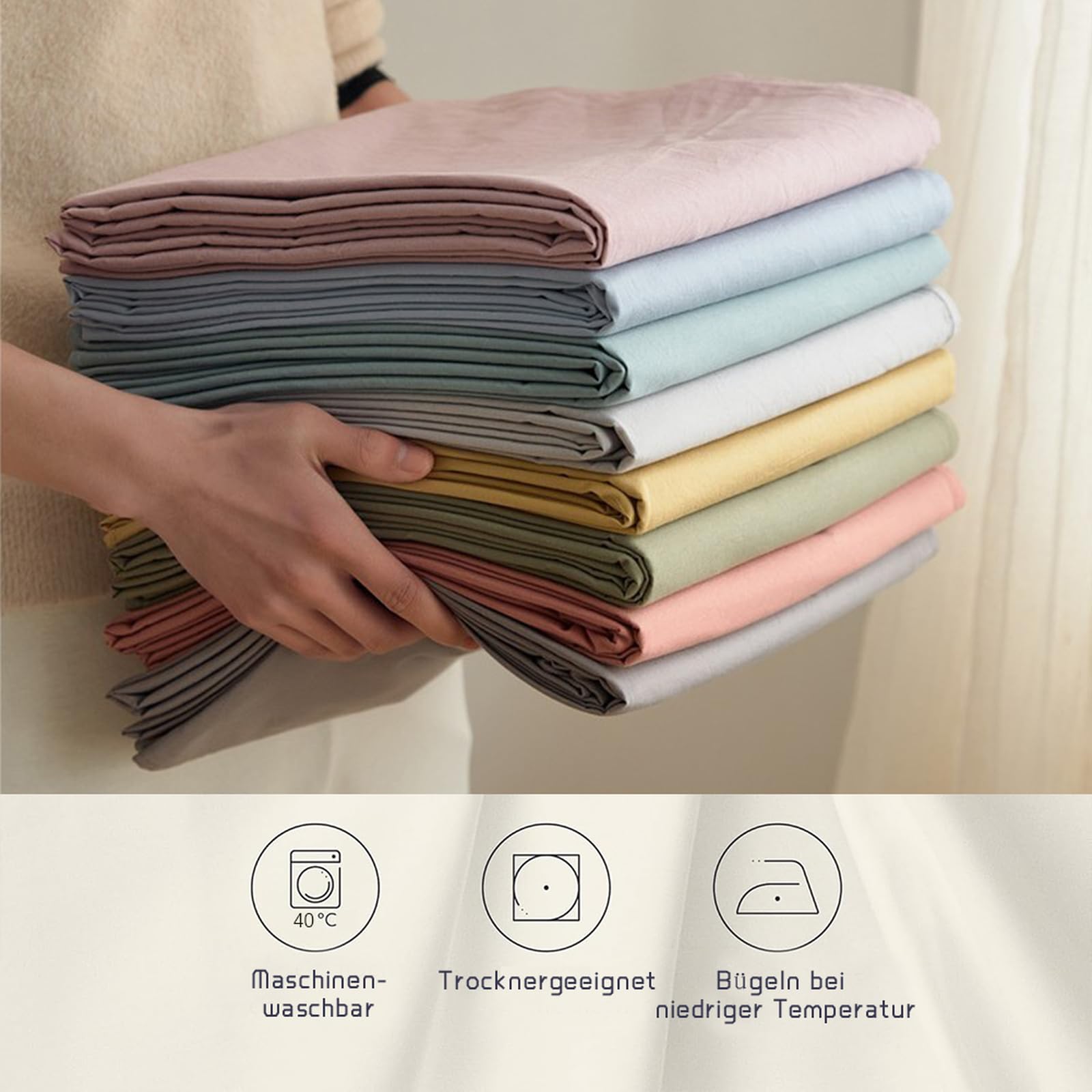 Bettlaken 200 x 230cm Leintuch ohne Gummizug Hellgelb