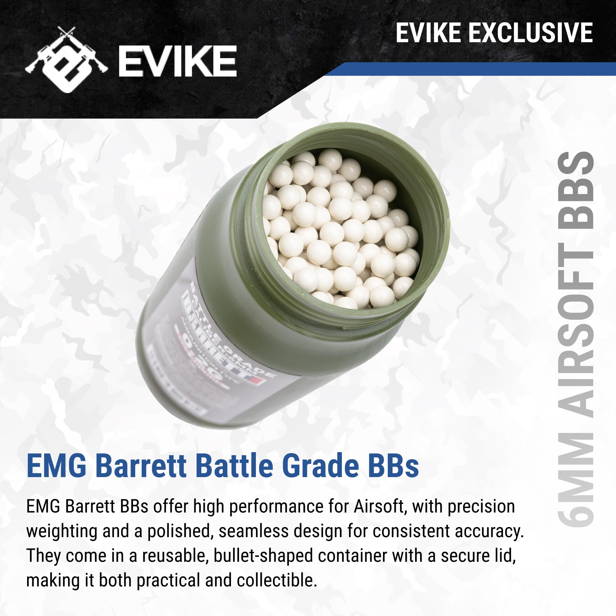 Evike Airsoft - EMG Barrett Licensed Battle Grade 6mm Airsoft BBS (Type: 0.25g / 5000rd)