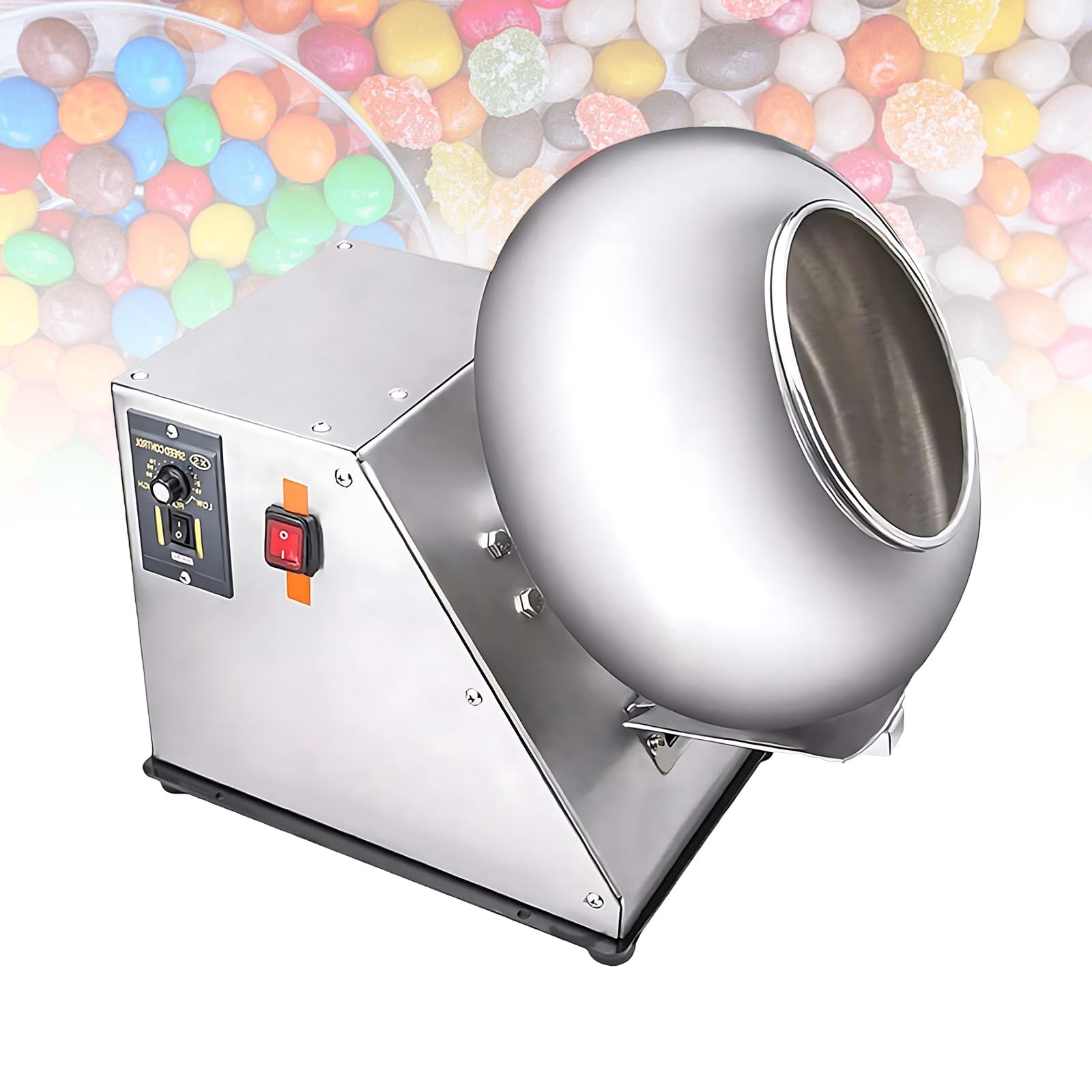 Macchina Rivestimento Cioccolato Automatica, Bassina Confettatrice per Artigiani, Enrober da Banco per Laboratorio di Pasticceria e Dolci(230V)