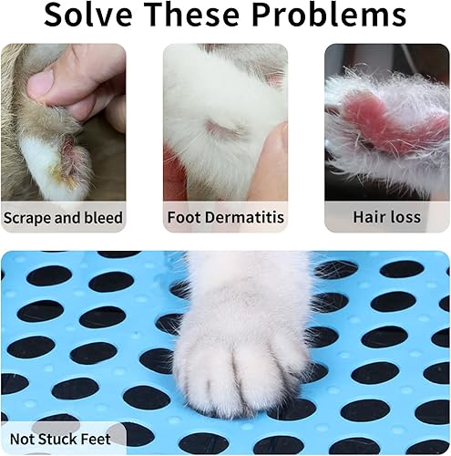 Miniatura 6 de BNOSDM Alfombrilla para patas de conejo, 4 unidades, tapete de plástico para descansar con agujero para conejillo de indias, chinchilla, hurón,