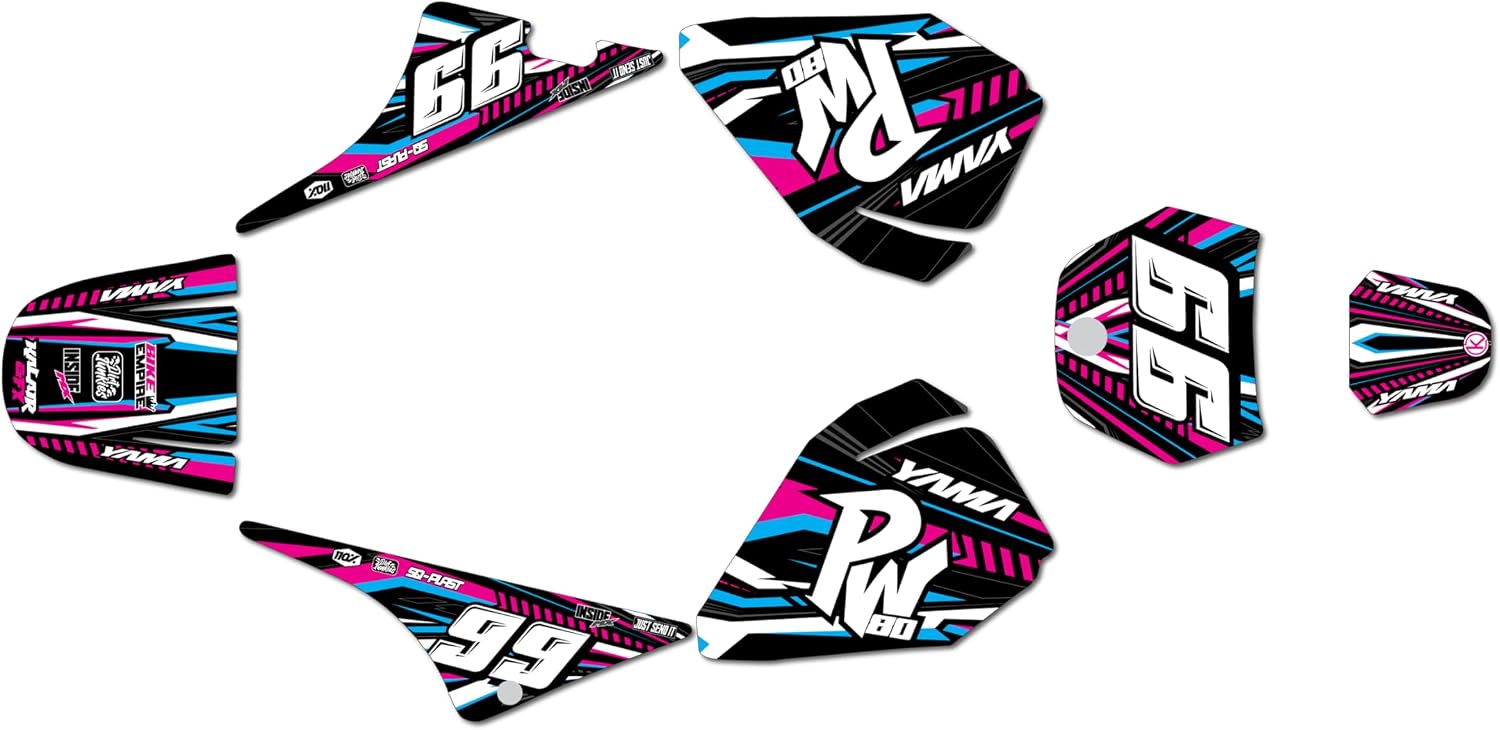 Graphics Kit for YAMAHA PW80 (All Years) PRIME Series Magenta 16 Mil - On/Off the Road - Dirt pit bike motorcycle sticker, dirtbike racing decal motocross accessories no-plastics