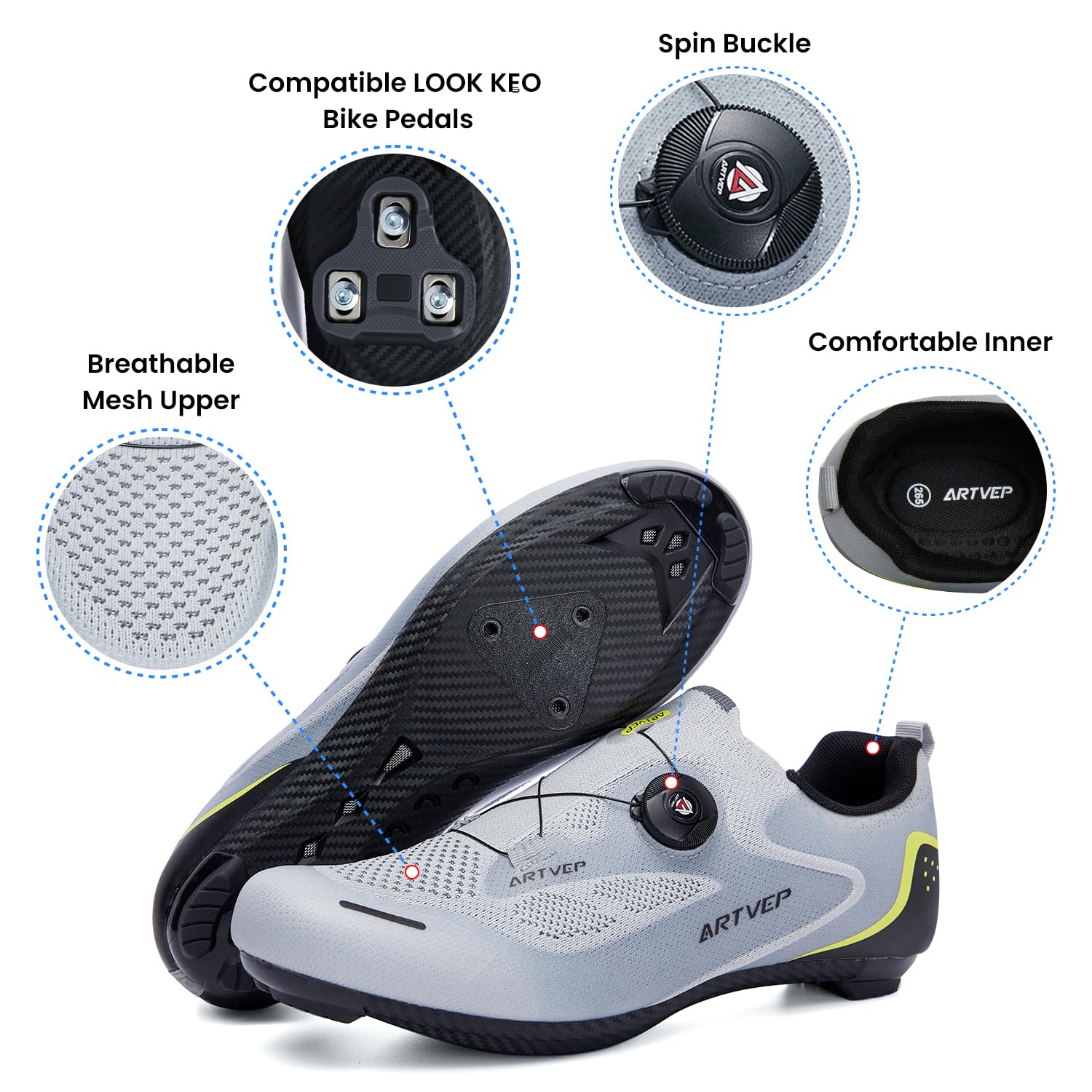 Herren Radschuhe Frauen Straßenräder Schuhe Kompatibel mit KEO Pedal Kompatible Installation SPDSL & Peloton Bike Cleats Unisex Schuhe