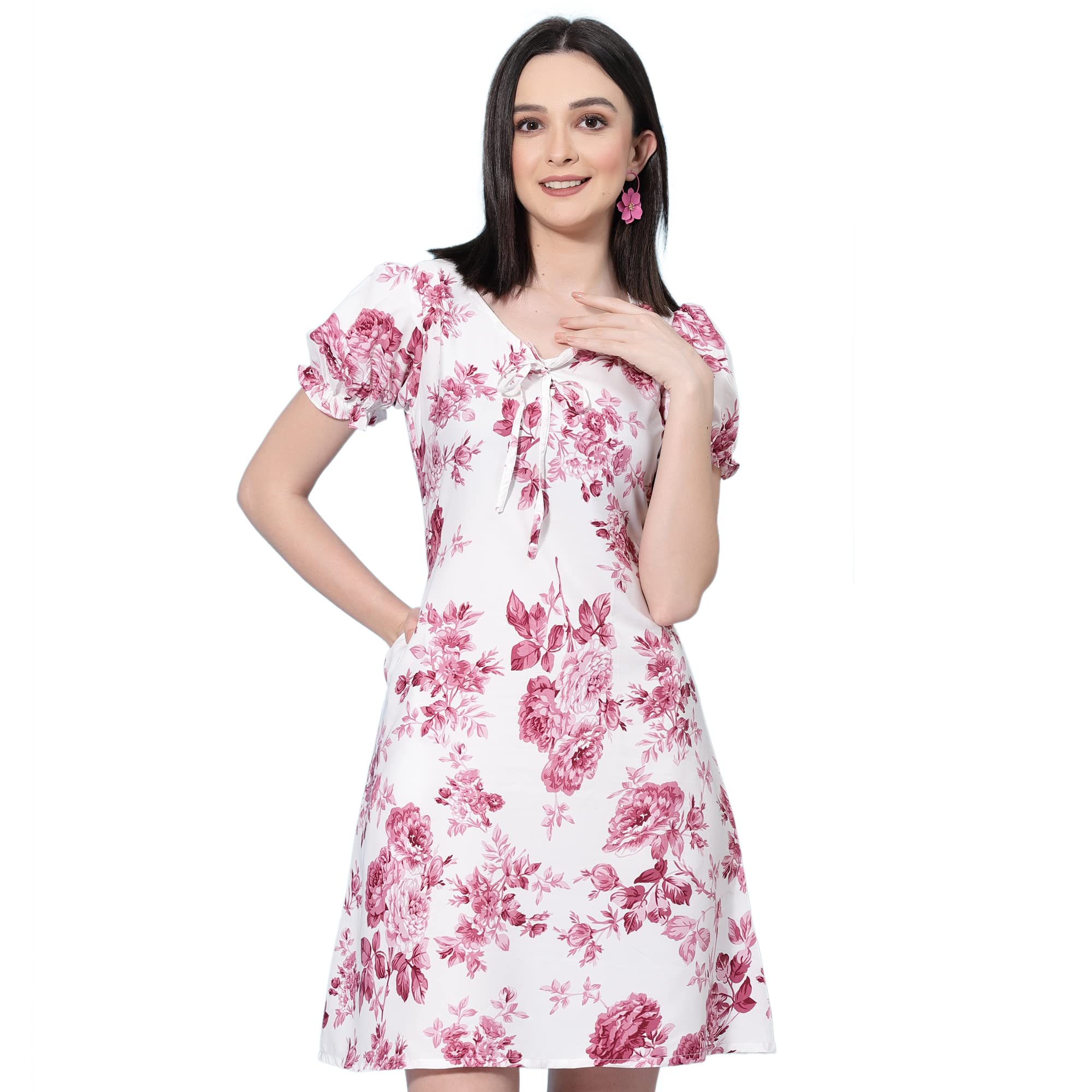 Oomph! Women's Crepe Sheath Mini Dress (Md658_Pink