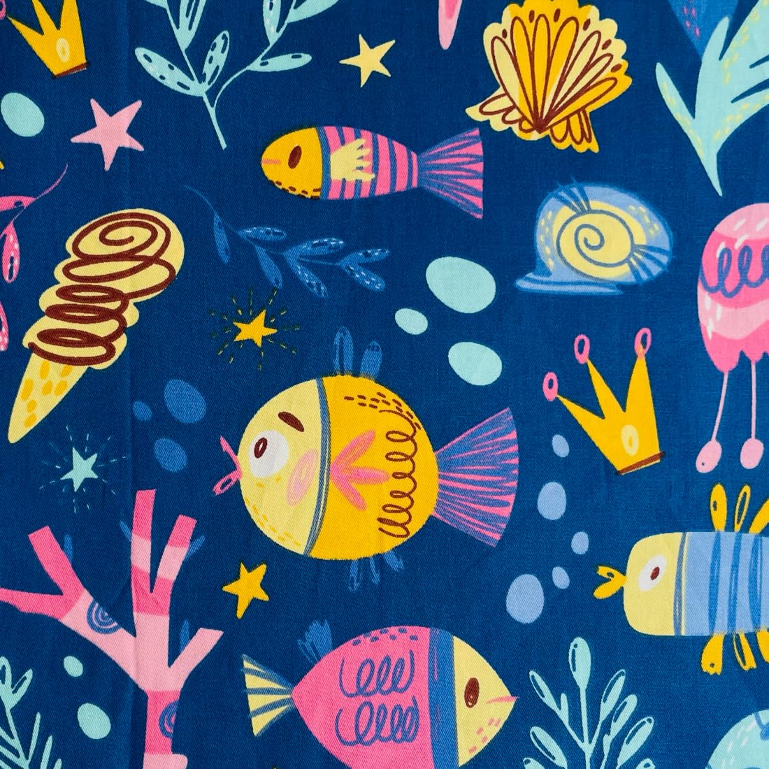 Mermaid Society Fat Quarters Baumwollstoff – 5er Set, 100 % Baumwolle, Zum Quilten & Nähen