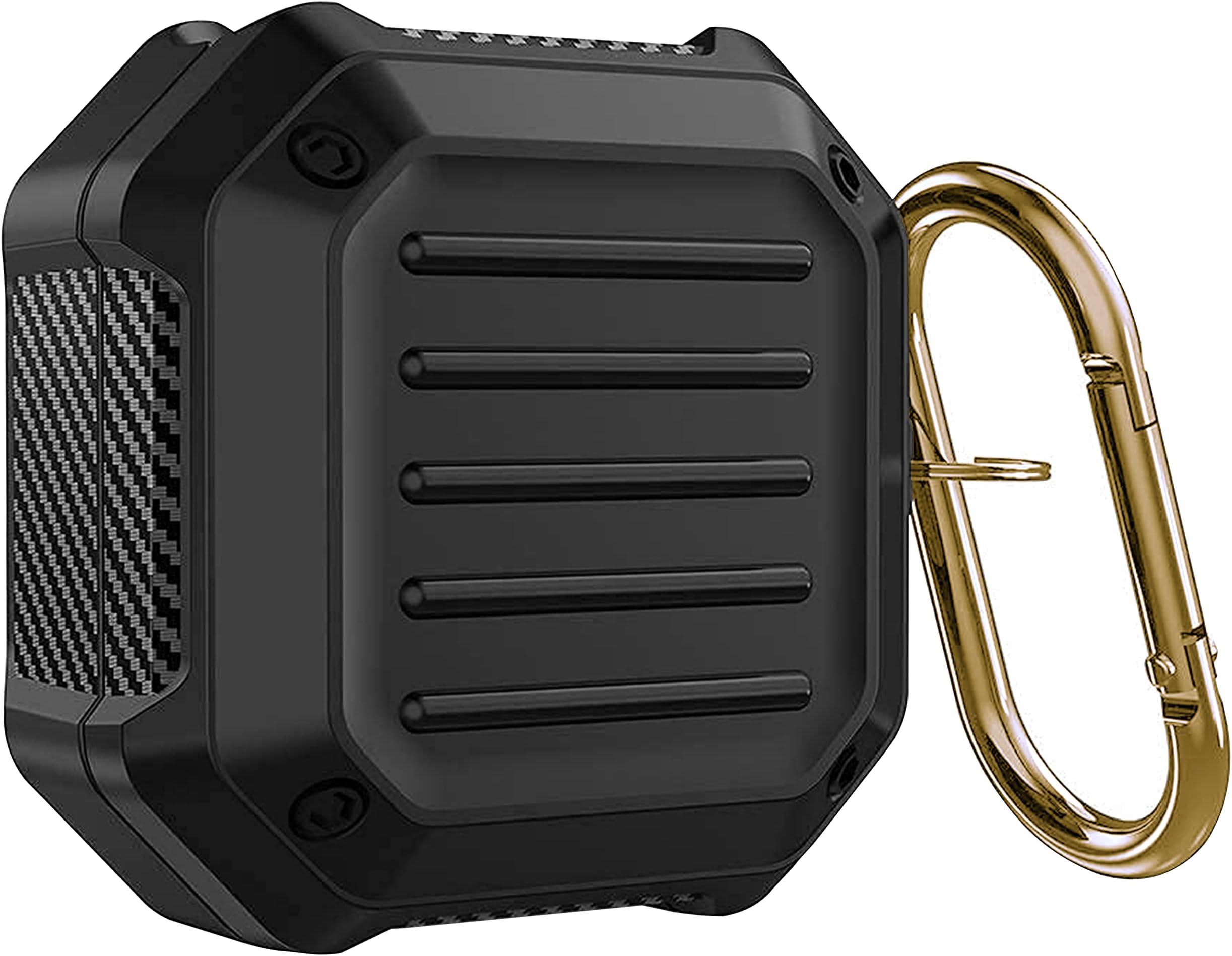 Rugged Armor Cover Case for Samsung Galaxy Buds Pro(2021),Galaxy Buds 2,Galaxy Buds Live (2020)-Oil-Resistant, Abrasion-Resistant, Shock-Resistant (Without Earbud, 2 Pieces Design)[Black]