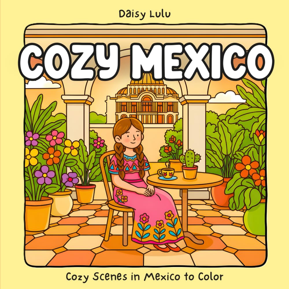Cozy Mexico - A Cute & Cozy Coloring Book for Kids & Adults: Bold & Easy Coloring Pages Inspired by Mexican Culture, Traditional Food, Cozy Streets, ... & Stress Relief (Cozy Places Coloring Series)