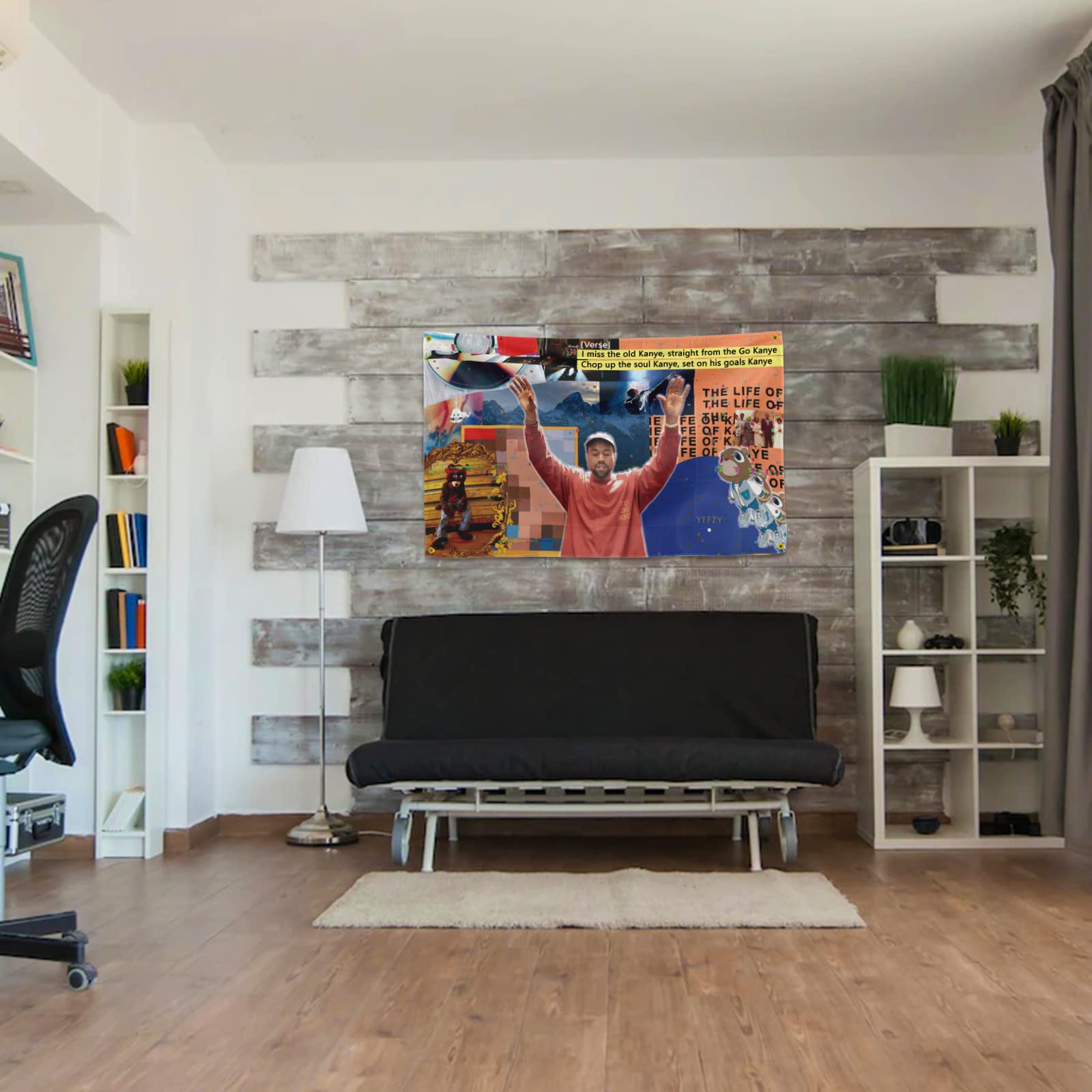 Stara flaga Kanye śmieszne flagi do pokoju 9 x 12 cm akademik dekoracja pokoju męskiego jaskinia bractwo ściana wewnętrzna zewnętrzna flaga z oczkami basowymi