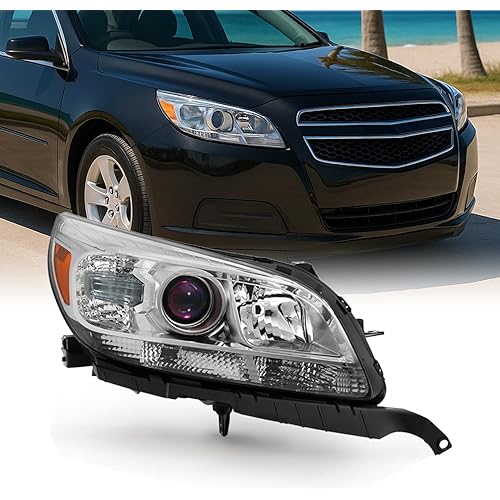 AKKON - For 13-15 Chevy Malibu LT/LTZ/Eco Models Chrome Headlight Front Lamp Passenger Right Side Driect Replacement