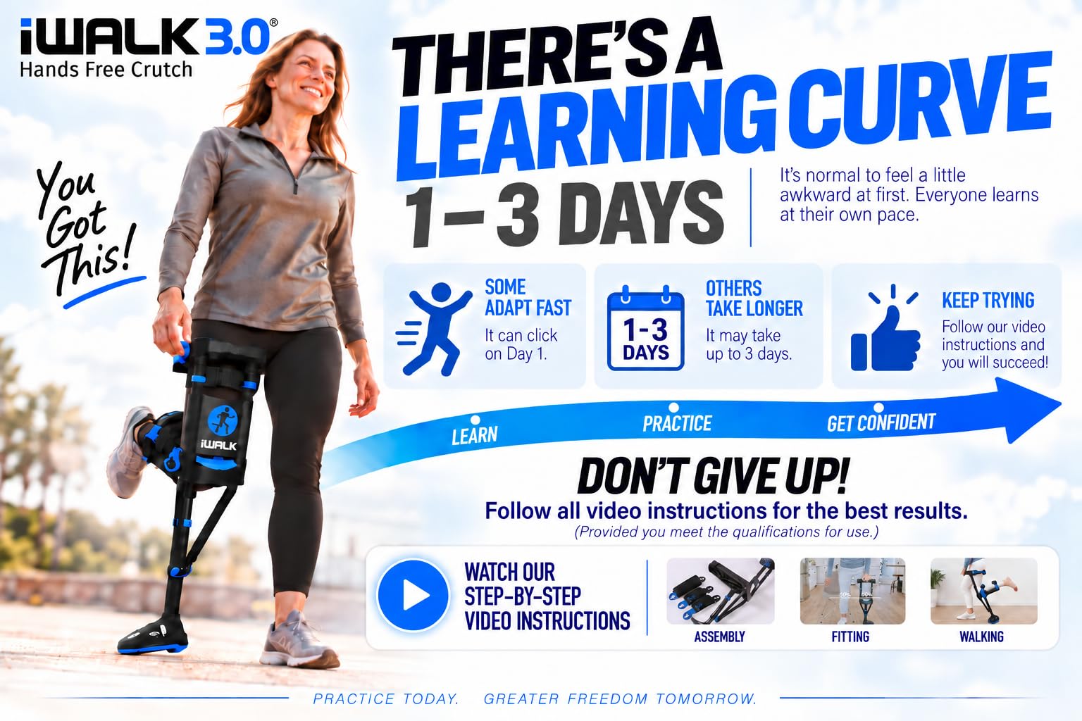 iWALK3.0 Original Hands Free Knee Crutch-Replaces Knee Scooter & Crutches — Amazon image 8