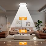Battery Operated Ceiling Light, Motion Sensor LED Ceiling Light Battery Powered Indoor, Motion Activated Light 6000K for Bathroom Stair Hallway Shed Laundry Daylight Auto On/Off (White, 1 Pack)