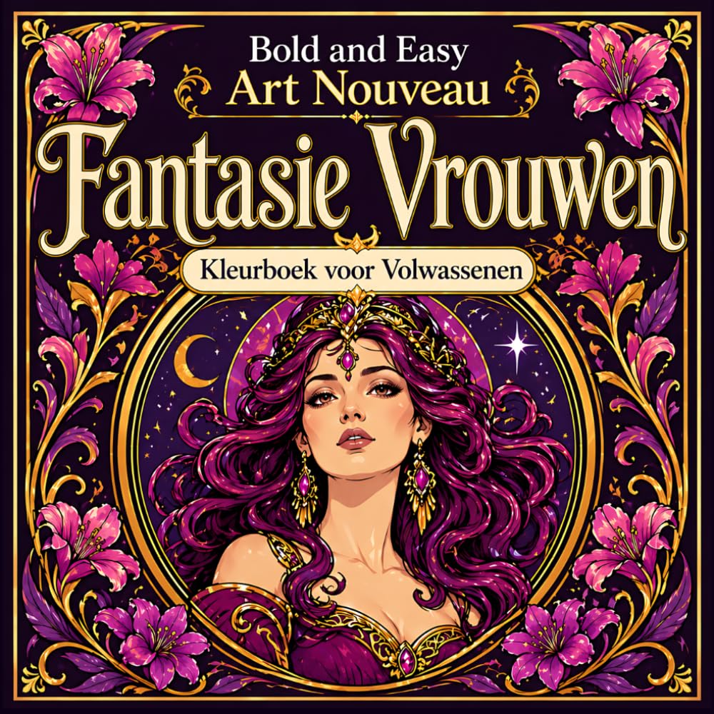 Bold and Easy Art Nouveau Fantasie Vrouwen: Kleurboek voor Volwassenen met Magische Portretten, Elegante Figuren en Decoratieve Ontwerpen