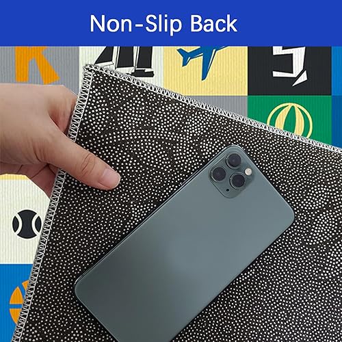 Miniatura 5 de Blue Kids ABC - Alfombra educativa con diseño de números ABC para sala de juegos, habitación de niños, habitación de niños, habitación de bebé, 2