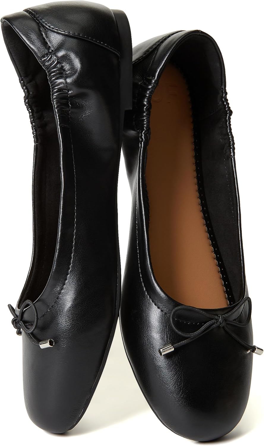 JustFab Womens Ballet Flats Shoes Foldable Round Toe Dress Shoes Comfortable Slip On Walking Flats Shoes Comfort Soft(Black,8) - Image 3