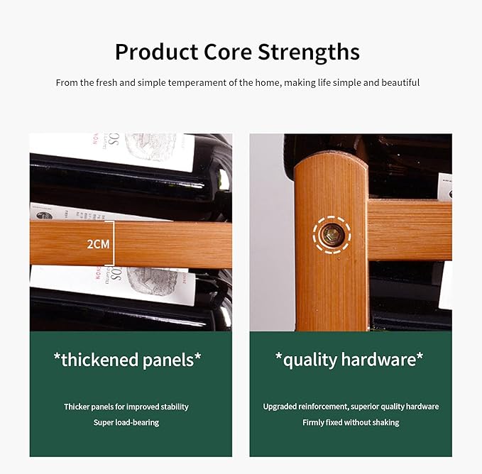 Organizador de Vino de Madera para 12 Botellas, 3 Niveles, Estilo Moderno miniatura 5