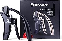 Drincarier Vertical Lever Corkscrew Rabbit Wine Opener with Non-Stick Worm & Built-in Foil Cutter - Effortless 3-Second Open
