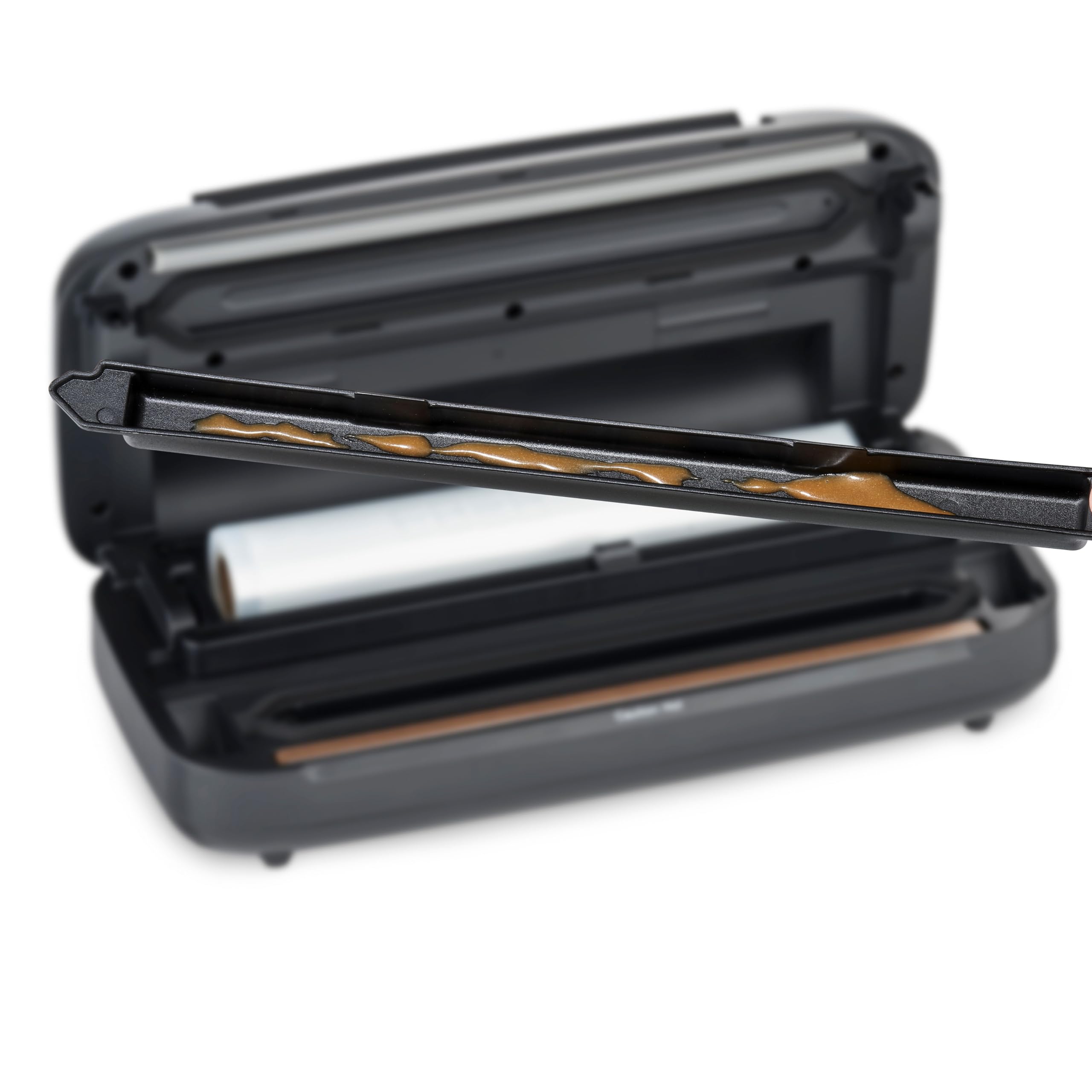 CASO VRH 590 advanced - Macchina sottovuoto per alimenti, fino a 125 cicli di utilizzo consecutivi, con vano portarotolo integrato e taglierina pieghevole – acciaio inox