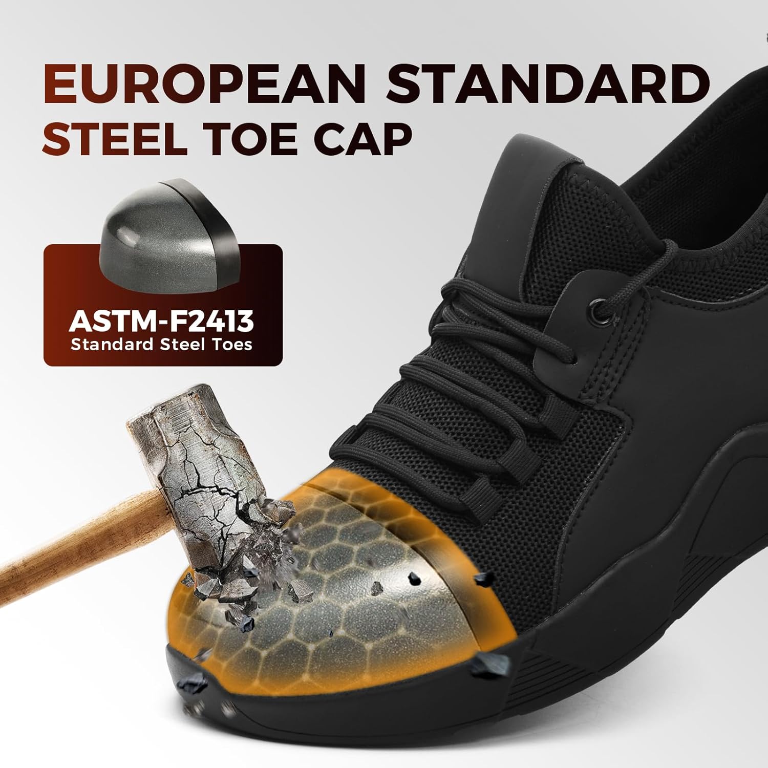 ulogu Steel Toe Shoes for Men Women Puncture Proof Non Slip Waterproof Work Safety Sneakers Comfortable Construction - Image 3