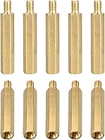 Vista 10 de M3x10x6mm (DxHLxML) - Separador hexagonal de latón - Paquete de 20 - Bueno para máquinas electrónicas - Tuercas de tornillo espaciadoras macho a