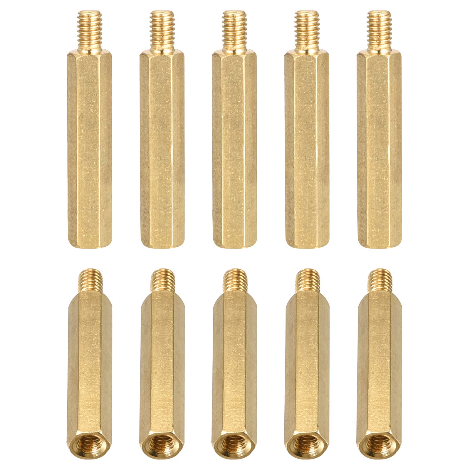 DTGN M4x30x6mm(DxHLxML) - Brass Hex Standoff -20Pack- Good for Electronic Machine - Male to Female Spacer Screw Nuts