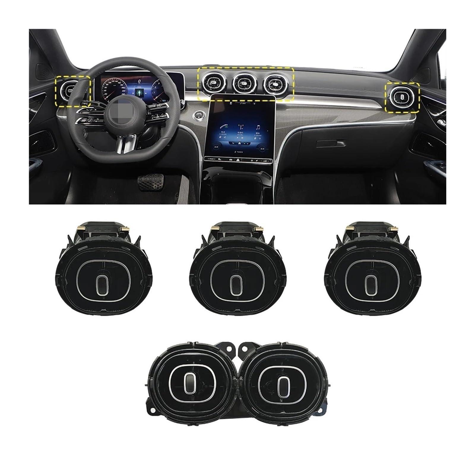 Amazon.co.jp: 車フロント中央左右リアエアコンACベントアウトレット 