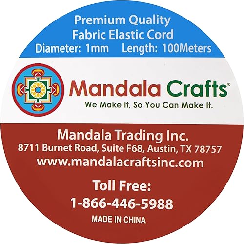 Miniatura 3 de Mandala Crafts cuerda elastizada para artesanías de tela de hule, redonda de 1mm, 100m.
