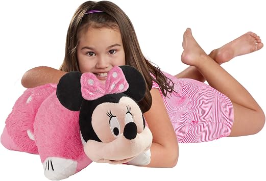 Pillow Pets Disney Minnie Mouse, 16 Plush Toy | Soft Plush Pillow Companion, Unfastens into a Cozy Pillow at Night, Machine Washable, BPA and Phthalates Free