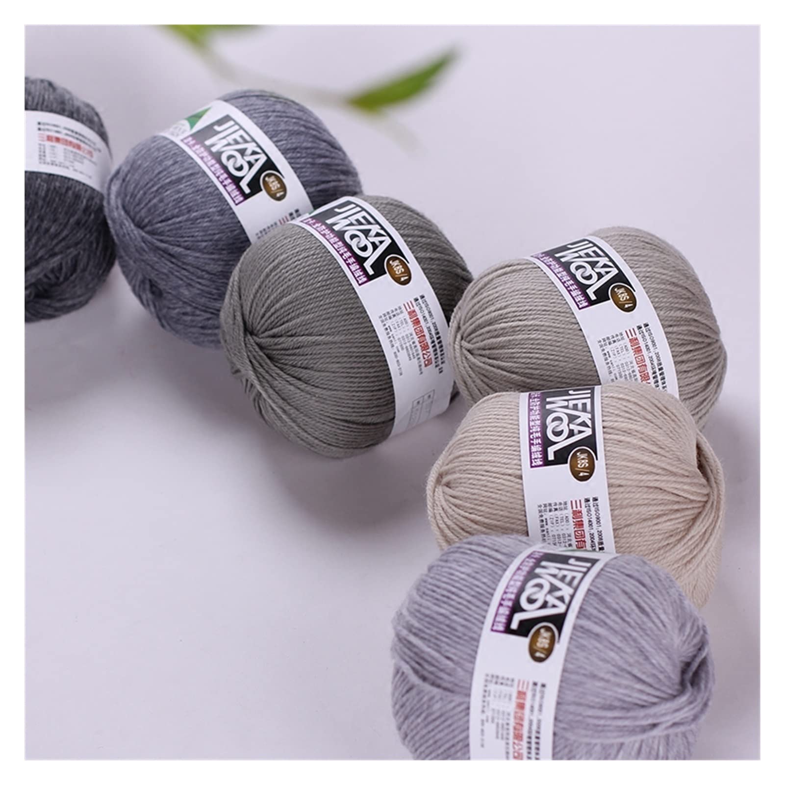 Hilado de Lana de 250 g de Hilos de Cachemira Suave Mongol-Hilado de Tejido de Punto de Punto a Mano for Bufanda de Punto Ovillos Lanas (Color : Hemp Gray)