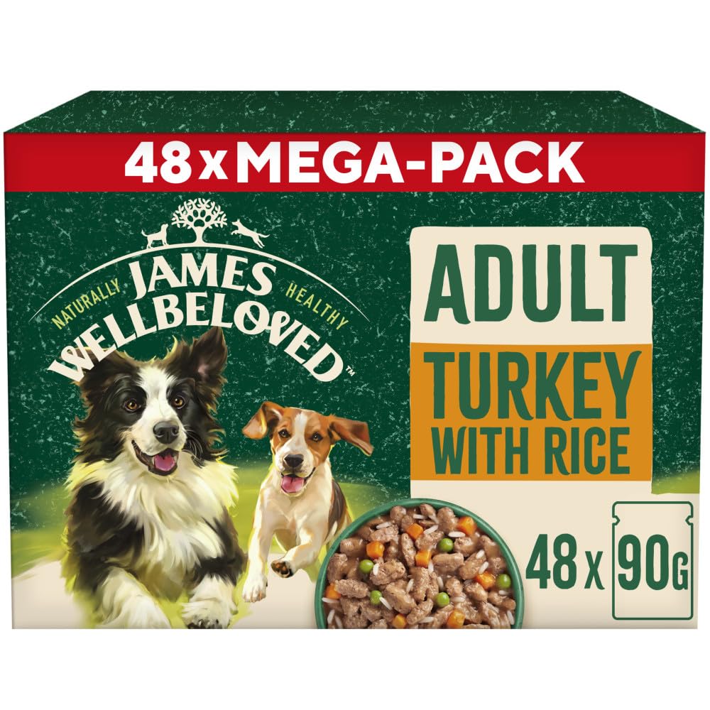James Wellbeloved Adult Dog Food with Turkey in Gravy Pouch 48 x 90 g