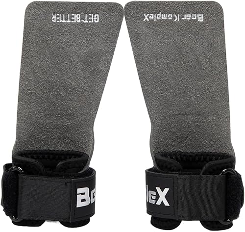 Miniatura 2 de Bear KompleX Empuñaduras de carbono sin agujeros, agarre de gimnasia antideslizante sin dedos para levantamiento de pesas, dominadas y entrenamiento