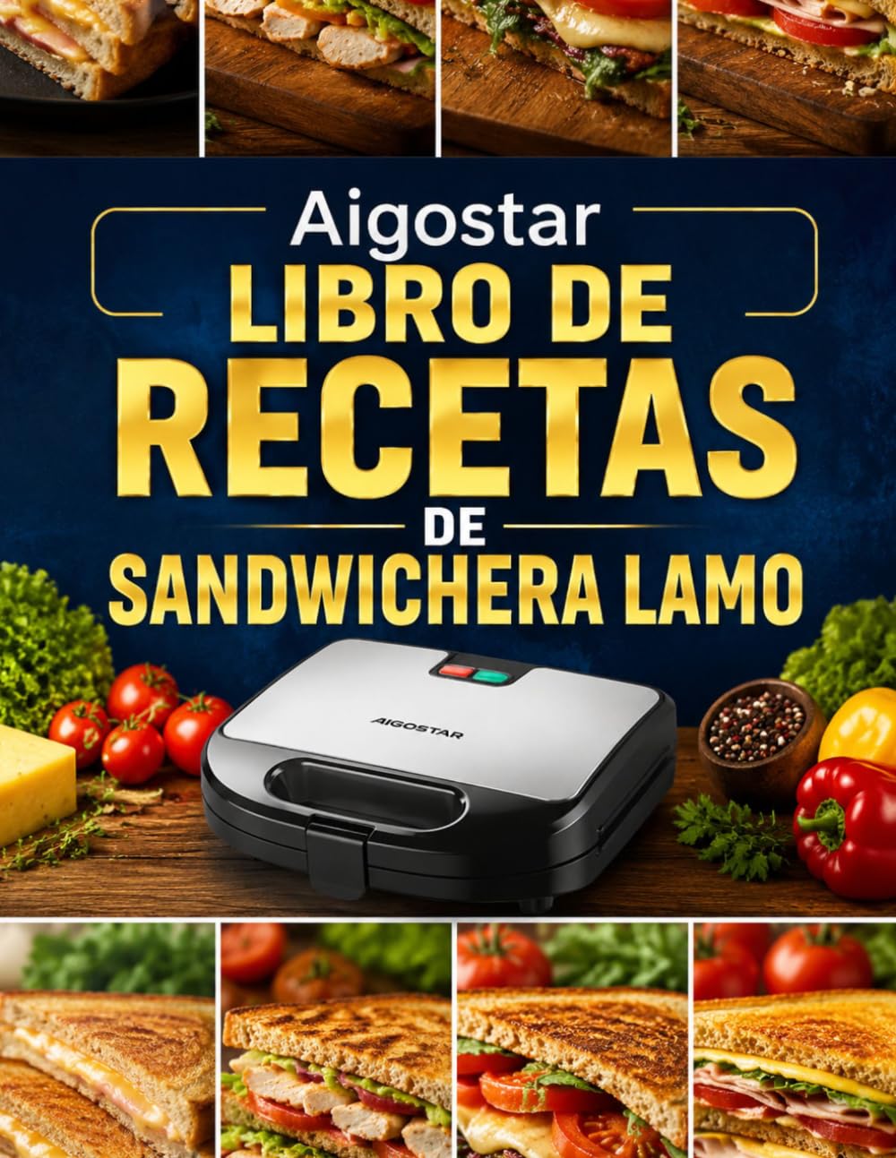 Aigostar libro de recetas de sandwichera lamo: Guía práctica con platos rápidos, snacks irresistibles, tostadas creativas y comidas caseras listas en minutos