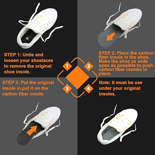 Miniatura 6 de Plantillas de fibra de carbono, 1 par de plantillas rígidas para aliviar el dolor, recuperación del dedo del pie artrítico, Hallux rigidus, puntera
