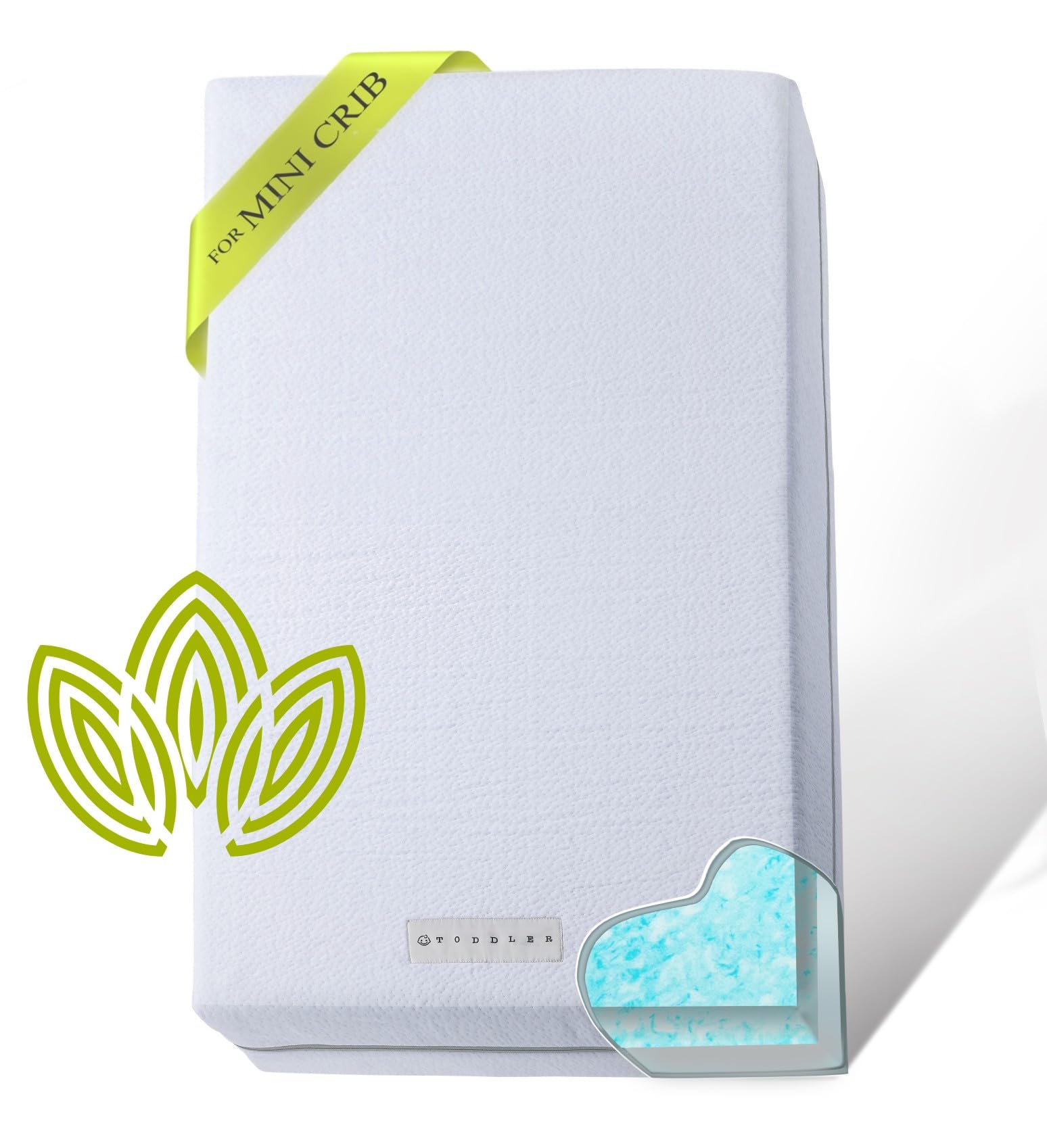 Organic Cotton Dual-Sided Mini Crib Mattress, 38x24x3 Premium Memory Foam 2-Stage CertiPUR-US Hypoallergenic Baby Mattress Firm Support for Infant Cooling Gel for Toddler Waterproof & Washable Cover