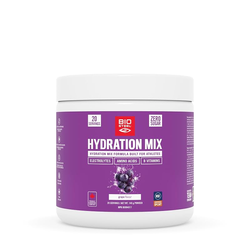 BIOSTEEL Mistura para Hidratação com Eletrólitos sabor uva, 140 g, 20 porções