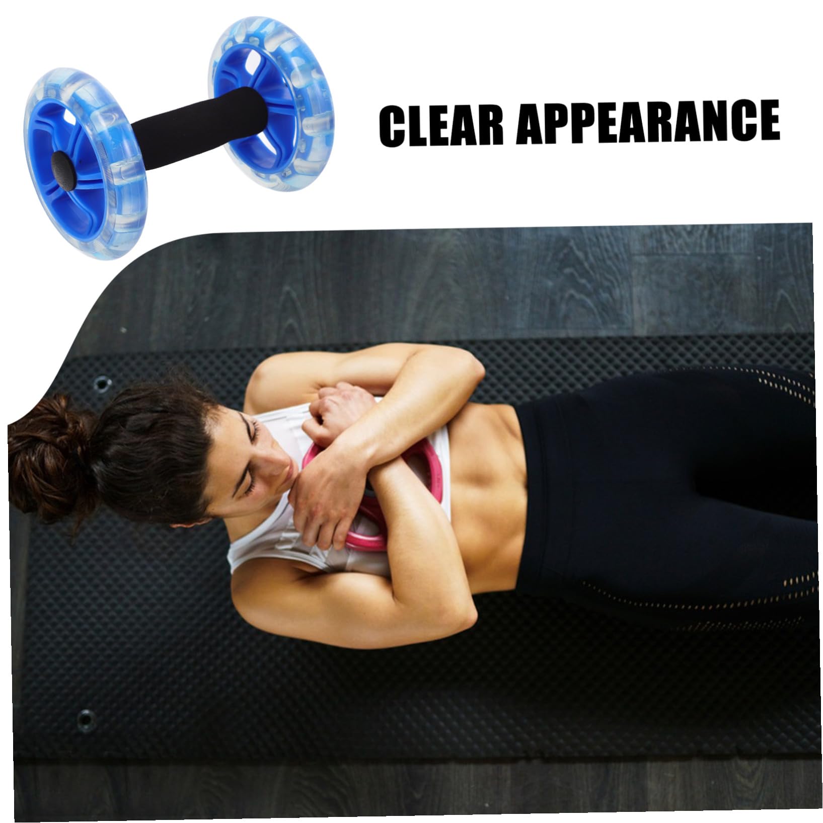 BESPORTBLE Rueda de Abdominales Doble Diseño de Ruedas para Fortalecer Músculos Abdominales y Agarres Antideslizantes, Material PP y PVC, Adecuado para Entrenamiento en Casa