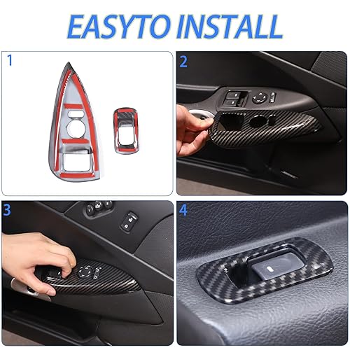 Miniatura 5 de Cubierta para interruptor de elevación de ventana compatible con Chevy Corvette C6 2005-2013, puerta de automóvil, ventana de vidrio, panel de botón