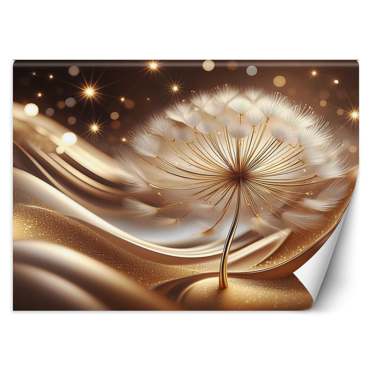 Papier peint intissé pour cacher un mur blanc avec style 3d or glamour