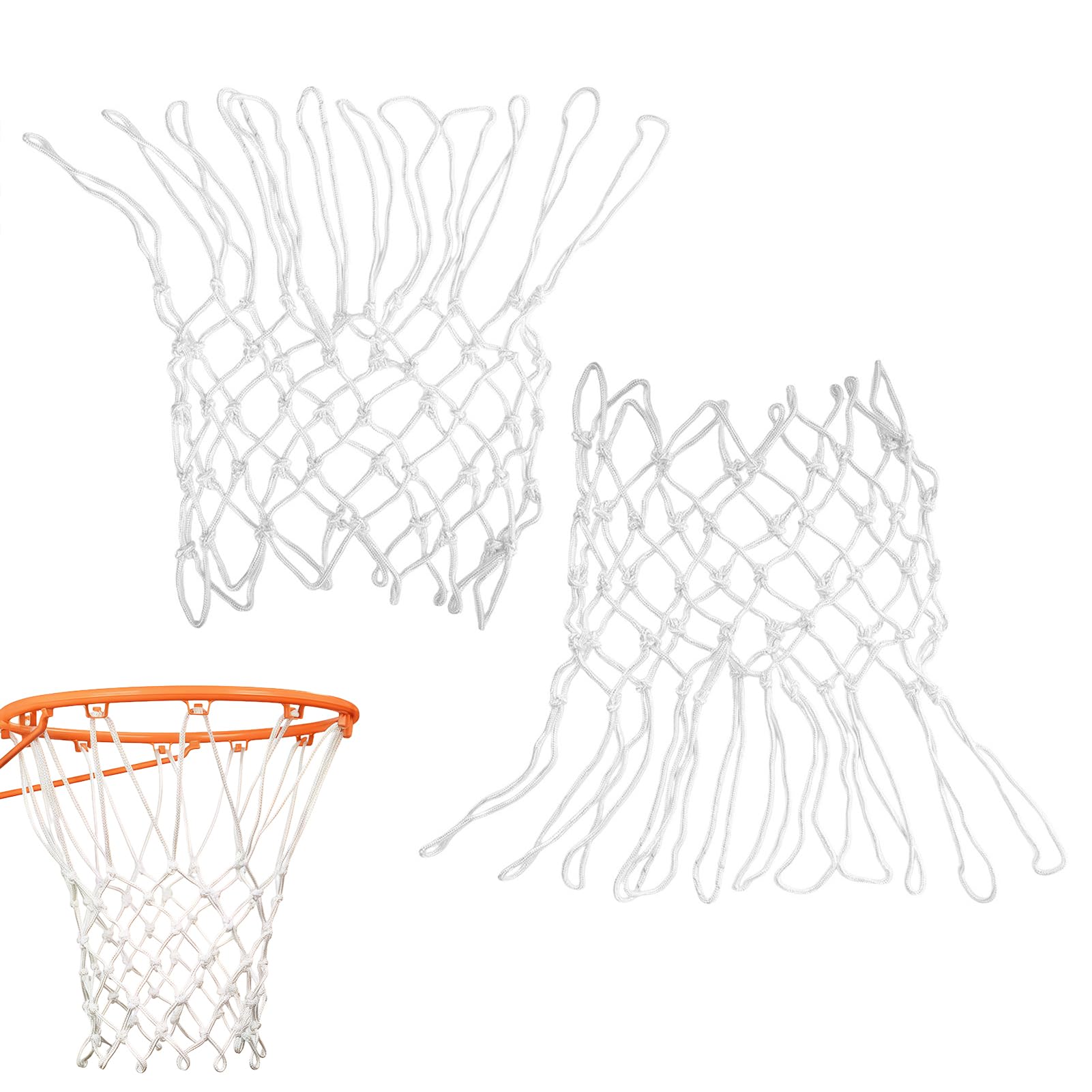 Rete da Basket di Ricambio Resistente a Tutte le Condizioni Meteo, Compatibile con Canestri Standard, per Uso Interno ed Esterno, 12 Passanti, canestro netball Tecnologia Anti-Whip