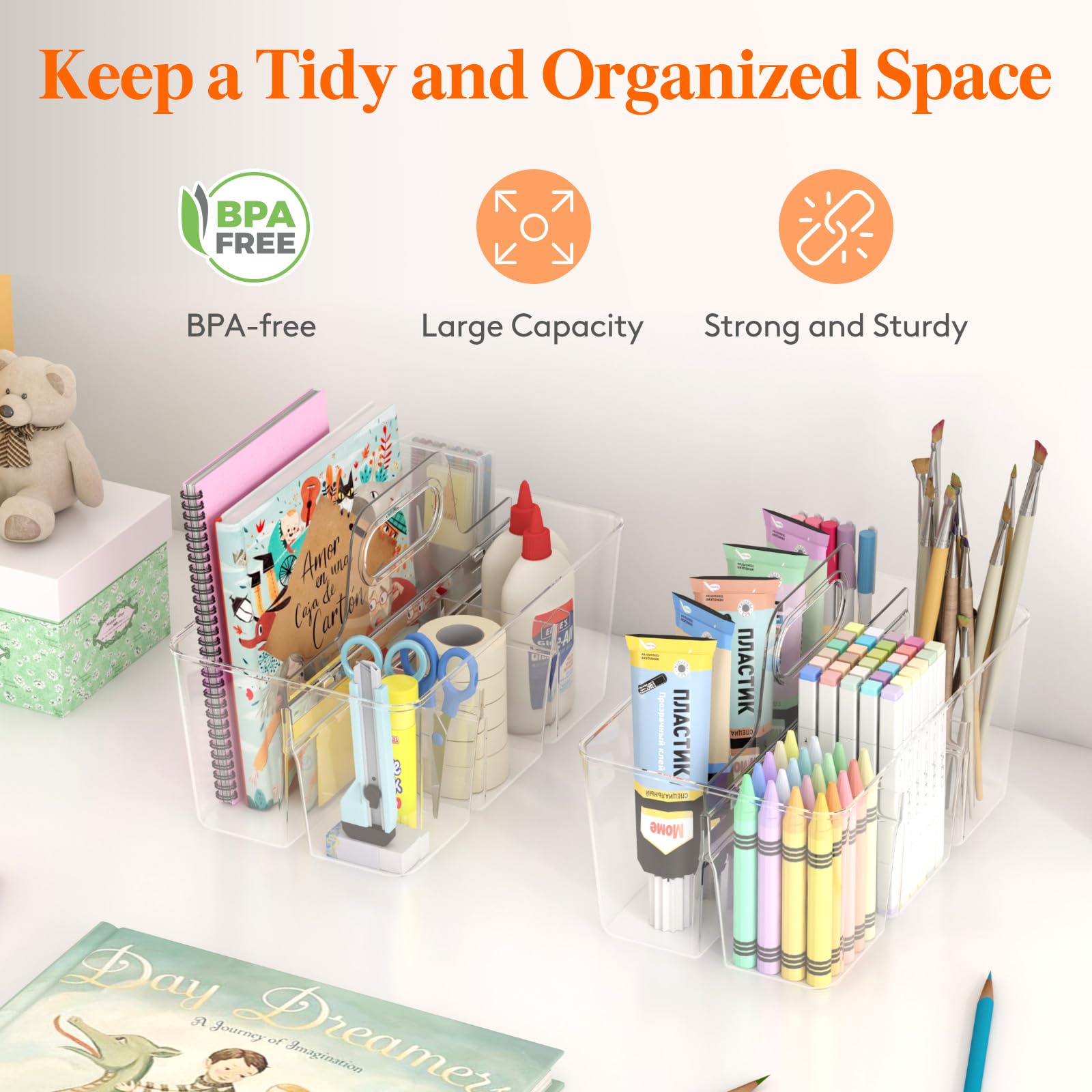 Lifewit Desk Tidy Organiser, Craft Caddy, Pen Pencil Holder, Office Supplies for Table Storage Art Stationary Organisation - Image 2
